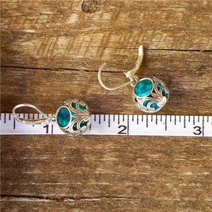 Recycled Vintage Mason Jar and Sterling Silver Vintage Lace Lever Back Earrings